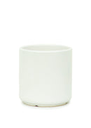 Cylindrical Ceramic Planter, Matte White