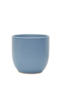 Rounded Ceramic Planter, Matte Indigo