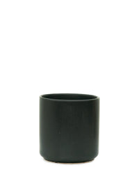 Cylindrical Ceramic Planter, Matte Black